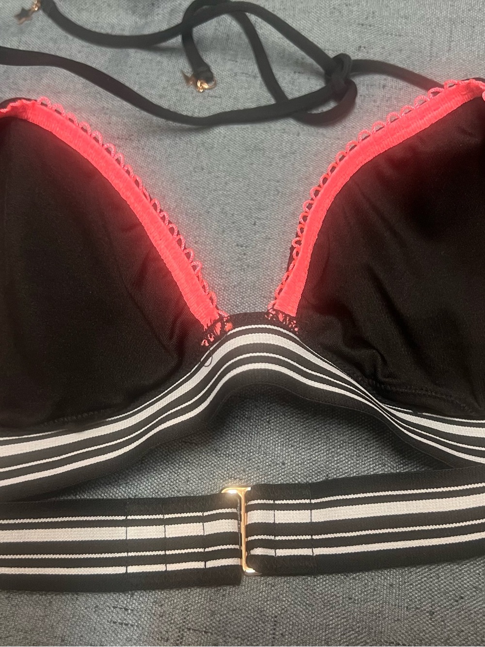 Victoria's Secret Black Bikini Too with Hot Pink Trim - Picture 2 of 4